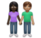 Woman and Man Holding Hands: Dark Skin Tone, Medium Skin Tone