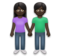 Woman and Man Holding Hands: Dark Skin Tone