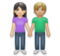 Woman and Man Holding Hands: Light Skin Tone, Medium-Light Skin Tone