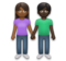 Woman and Man Holding Hands: Medium-Dark Skin Tone, Dark Skin Tone