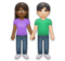 Woman and Man Holding Hands: Medium-Dark Skin Tone, Light Skin Tone