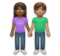 Woman and Man Holding Hands: Medium-Dark Skin Tone, Medium Skin Tone