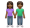 Woman and Man Holding Hands: Medium-Dark Skin Tone