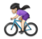 Woman Biking: Light Skin Tone