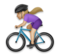 Woman Biking: Medium-Light Skin Tone