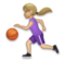 Woman Bouncing Ball: Medium-Light Skin Tone Woman Bouncing Ball: Medium-Light Skin Tone