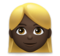 Woman: Dark Skin Tone, Blond Hair