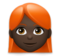 Woman: Dark Skin Tone, Red Hair