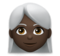 Woman: Dark Skin Tone, White Hair