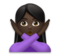 Woman Gesturing No: Dark Skin Tone