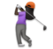 Woman Golfing: Dark Skin Tone Woman Golfing: Dark Skin Tone
