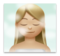 Woman in Steamy Room: Medium-Light Skin Tone