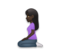 Woman Kneeling: Dark Skin Tone