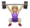 Woman Lifting Weights: Medium-Light Skin Tone