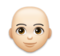 Woman: Light Skin Tone, Bald