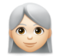 Woman: Light Skin Tone, White Hair