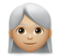 Woman: Medium-Light Skin Tone, White Hair