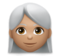 Woman: Medium Skin Tone, White Hair