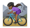 Woman Mountain Biking: Medium-Dark Skin Tone
