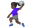 Woman Playing Handball: Dark Skin Tone