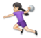 Woman Playing Handball: Light Skin Tone