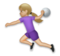 Woman Playing Handball: Medium-Light Skin Tone