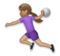 Woman Playing Handball: Medium Skin Tone