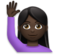 Woman Raising Hand: Dark Skin Tone
