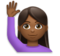 Woman Raising Hand: Medium-Dark Skin Tone