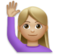 Woman Raising Hand: Medium-Light Skin Tone