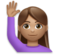 Woman Raising Hand: Medium Skin Tone