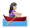 Woman Rowing Boat: Light Skin Tone