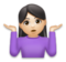 Woman Shrugging: Light Skin Tone