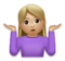 Woman Shrugging: Medium-Light Skin Tone