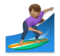 Woman Surfing: Medium Skin Tone