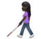 Woman with White Cane: Dark Skin Tone