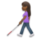 Woman with White Cane: Medium-Dark Skin Tone