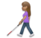 Woman with White Cane: Medium Skin Tone