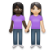 Women Holding Hands: Dark Skin Tone, Light Skin Tone