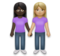 Women Holding Hands: Dark Skin Tone, Medium-Light Skin Tone