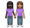 Women Holding Hands: Dark Skin Tone, Medium Skin Tone