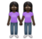 Women Holding Hands: Dark Skin Tone