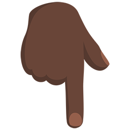 Backhand Index Pointing Down: Dark Skin Tone