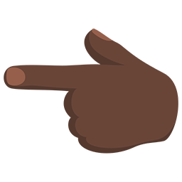 Backhand Index Pointing Left: Dark Skin Tone