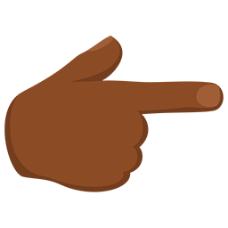 Backhand Index Pointing Right: Medium-Dark Skin Tone