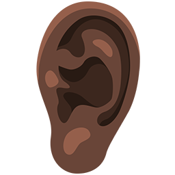 Ear: Dark Skin Tone