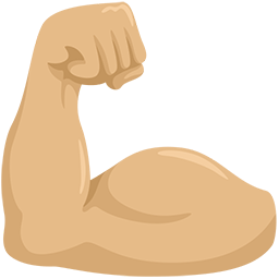 Flexed Biceps: Medium-Light Skin Tone