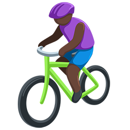 Person Biking: Dark Skin Tone