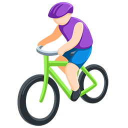 Person Biking: Light Skin Tone