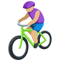 Person Biking: Medium-Light Skin Tone